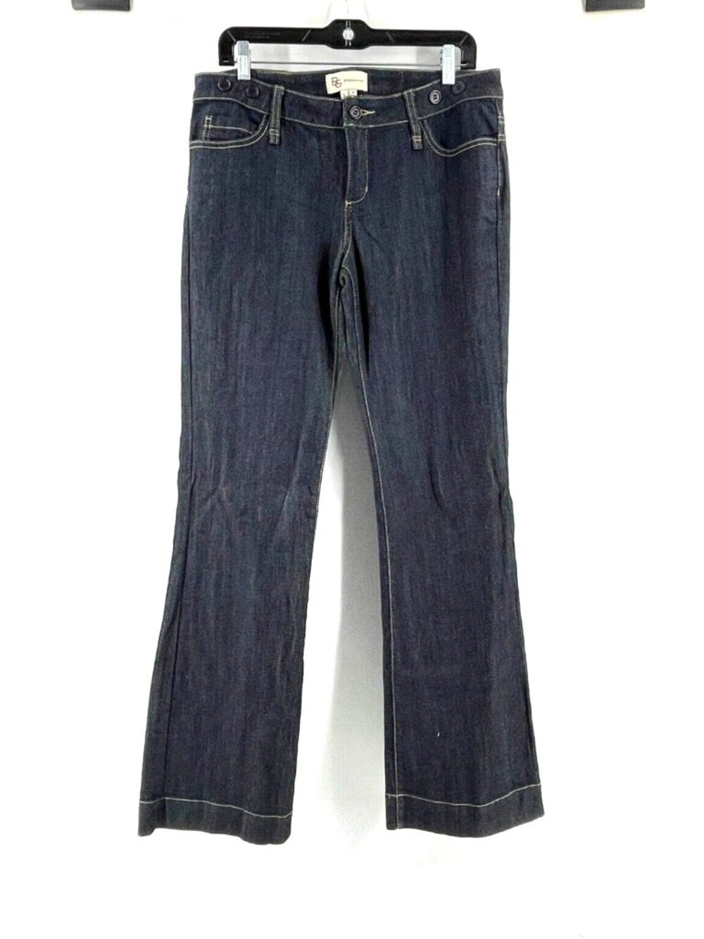 BCBG Women's Dark Wash 5 Pocket Boot Cut Denim Jeans 30W
